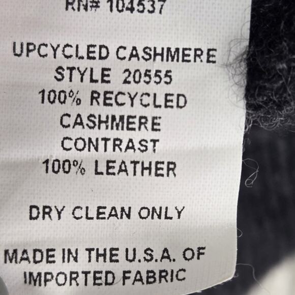 Burning Torch 100% Recycled Cashmere Cardigan Sweater Jacket XS Charcoal Gray - Picture 8 of 10